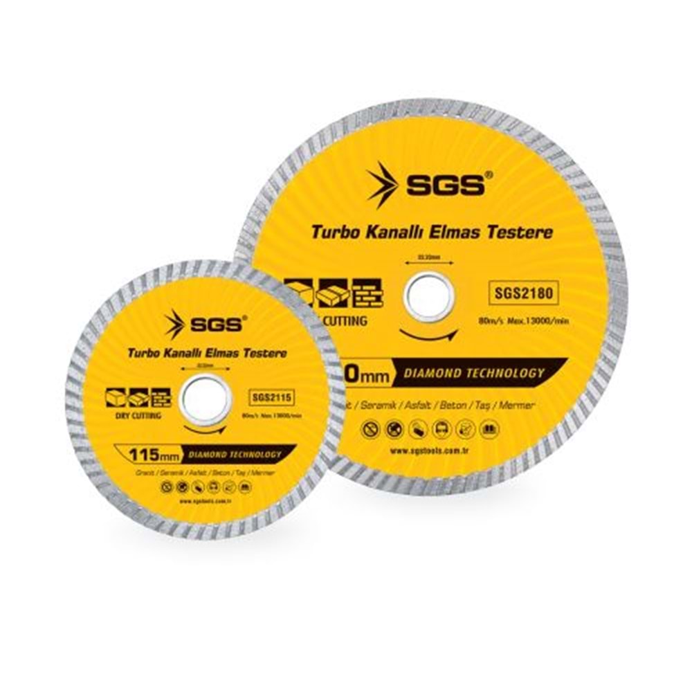 SGS2115 TURBO KANALLI ELMAS TESTERE 115 MM