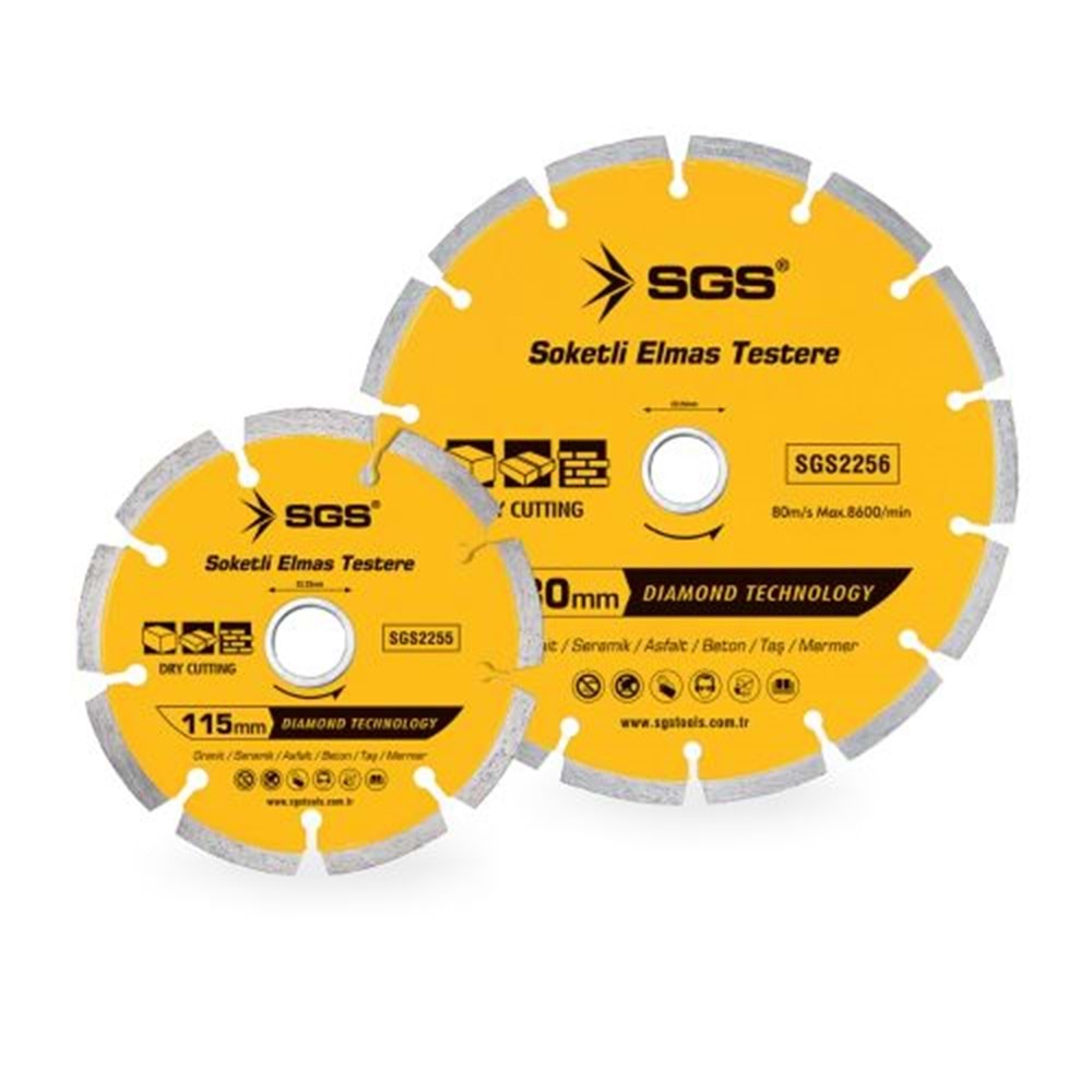 SGS2255 SOKETLİ ELMAS TESTERE 115 MM
