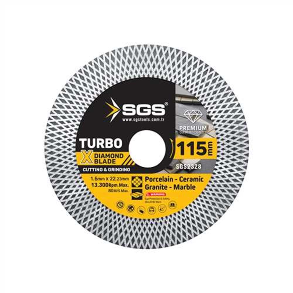 SGS2328 TURBO X ELMAS HASSAS KESİCİ VE TAŞLAYICI (115X1.6MM)