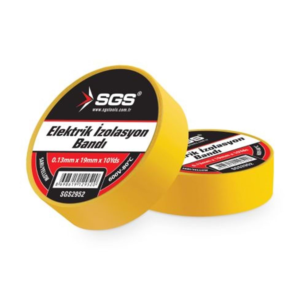 SGS2952 ELEKTRİK İZOLASYON BANDI SARI 19MM X 10 YRD