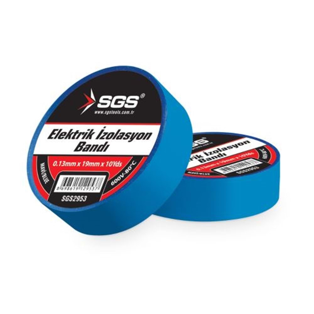 SGS2953 ELEKTRİK İZOLASYON BANDI MAVİ 19MM X 10 YRD