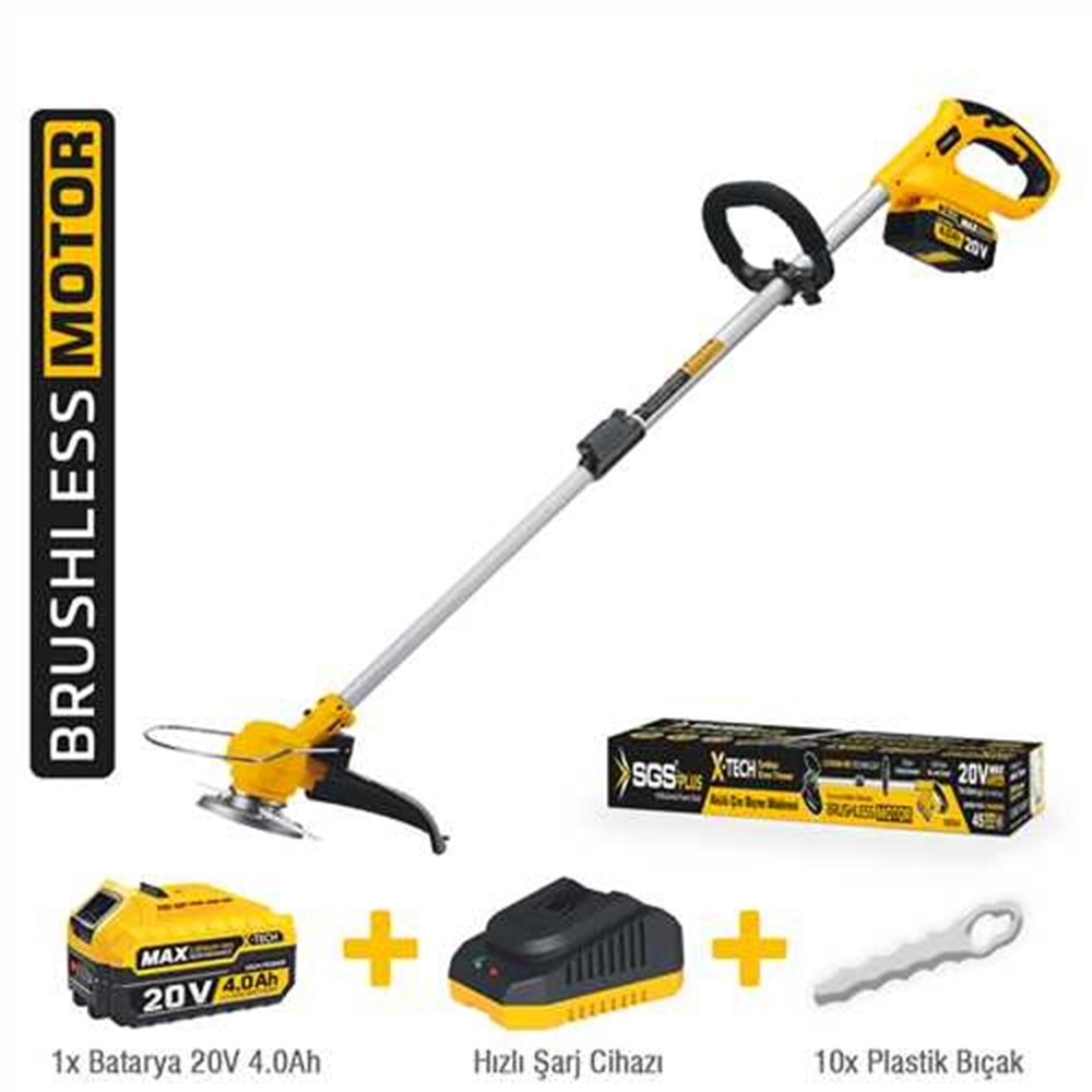 AKÜLÜ ÇİM KENAR KESME 20V 1*4.0 AH KÖMÜRSÜZ