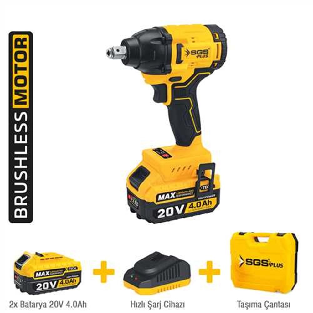 AKÜLÜ DARBELİ SOMUN SIKMA / 20 VOLT / 4 Ah / BL