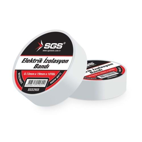 SGS2955 ELEKTRİK İZOLASYON BANDI BEYAZ 19MM X 10 YRD