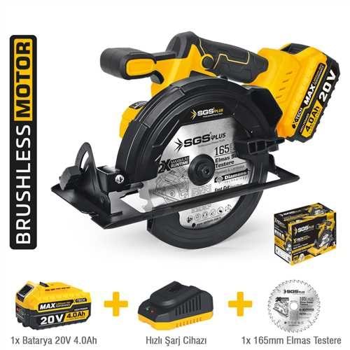 AKÜLÜ DAİRE TESTERE / 4.0 Ah TEK AKÜLÜ / KÖMÜRSÜZ 165 MM